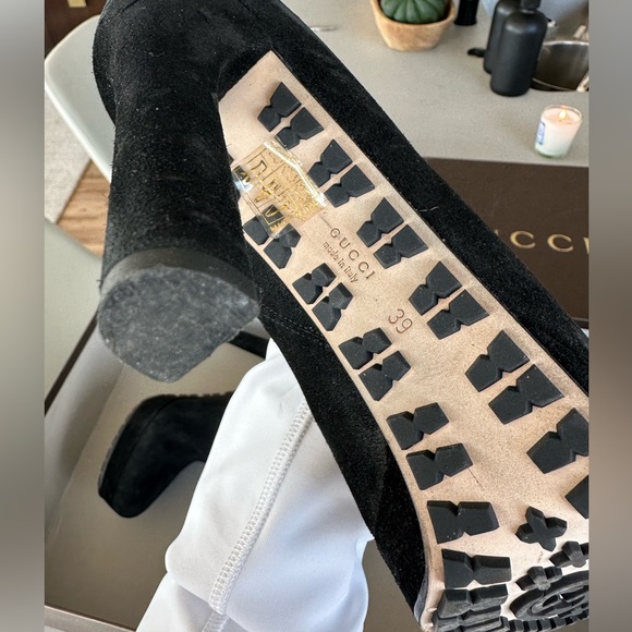 Gucci Black Suede High Boots with Heel - Picture 9 of 13